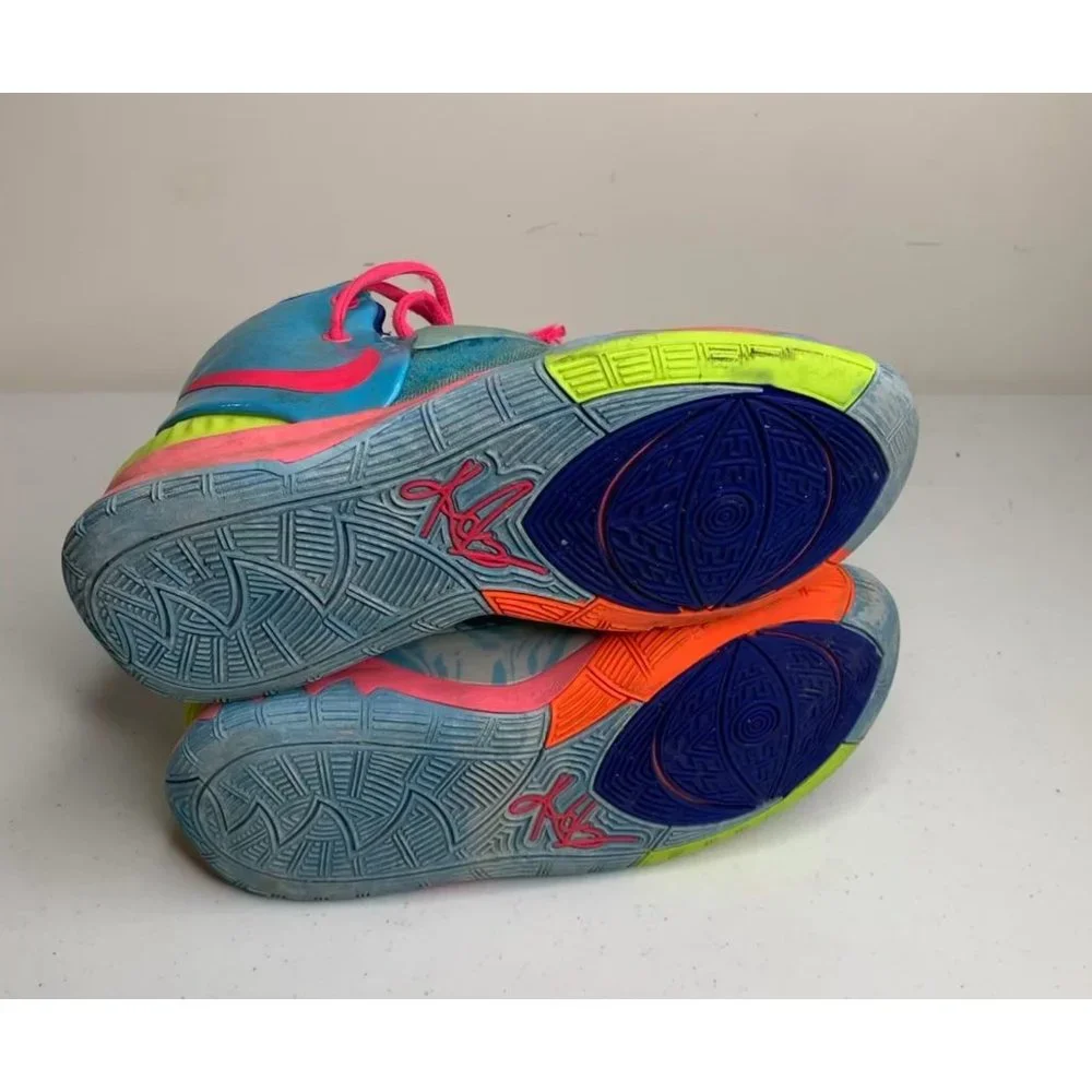 Nike Boys 7Y Blue Kyrie 6 GS Pool Lace Up Mid Top Basketball Shoes CZ4686-409 - Picture 10 of 10